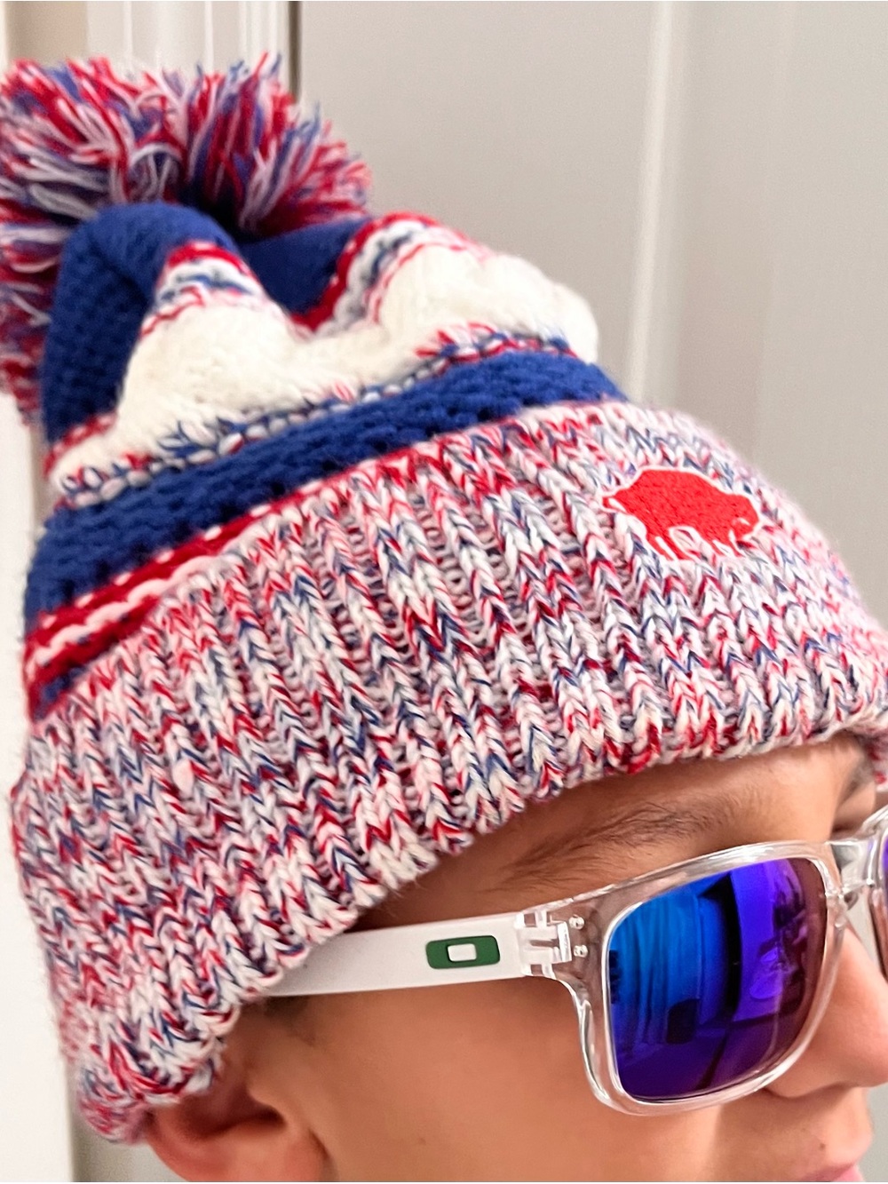 Buffalo Bills Pom Pom Beanie Unisex by Sport-Tek, NFL Football